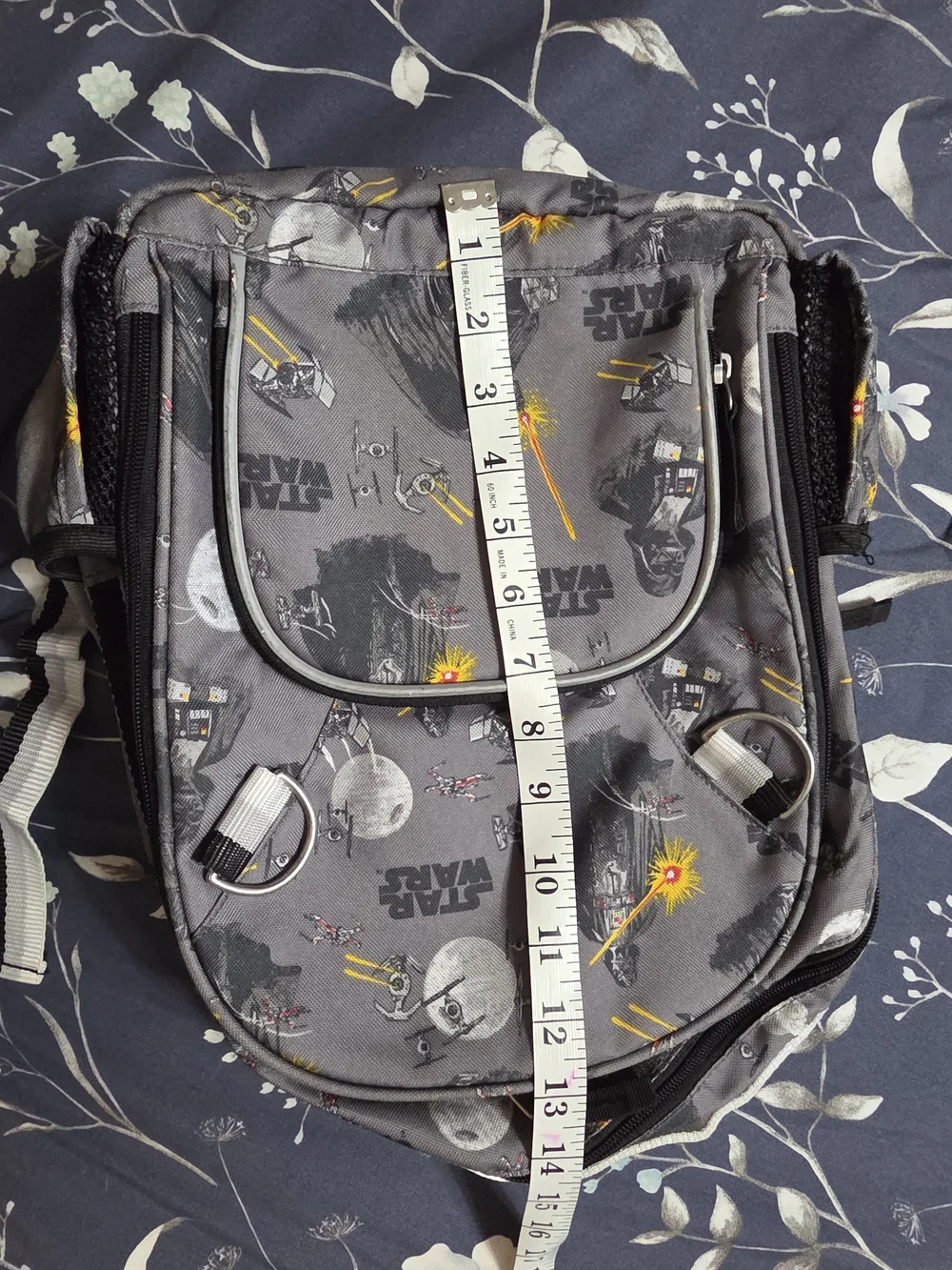 Star Wars Gray Printed Messenger Crossbody Bag with Yellow Accents